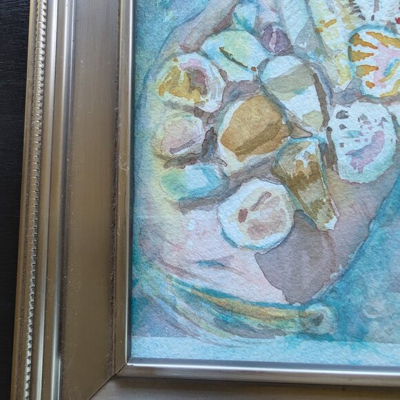 "Handful of Shells: Ocean" Original 5"x7" Framed Watercolor Painting - Hand art - Picture 6 of 7